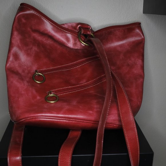 Nine West | Bags | Nine West Red Leather Backpack | Poshmark display picture 1